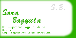 sara bagyula business card